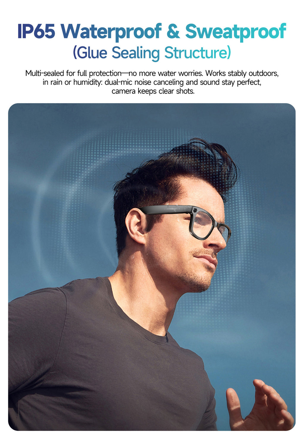 【Upgraded Version】Ai Smart Glasses Shooting800W Pixel HD anti-shake dual noise reduction sunglasses with camera