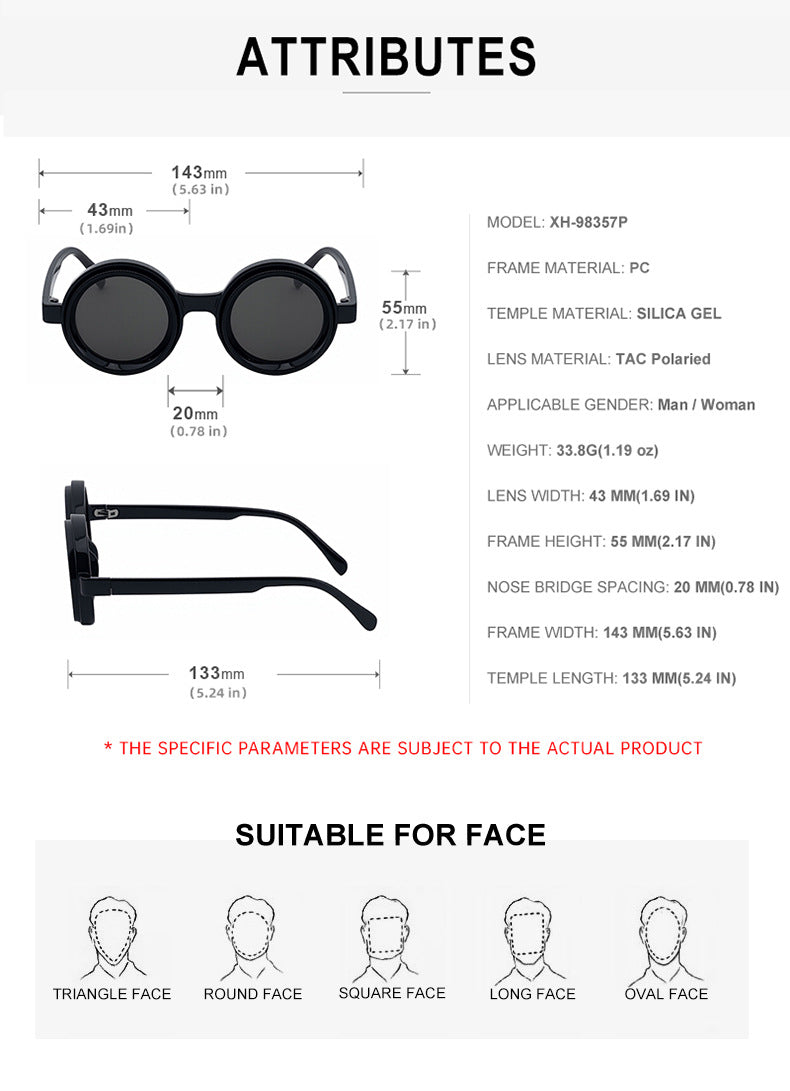 2025New nd Adjustable Sunglasses for Men, Zoom Rotating Glasses, Sun Protection Polarized Glasses, High-End Feel Sunglasses for Women