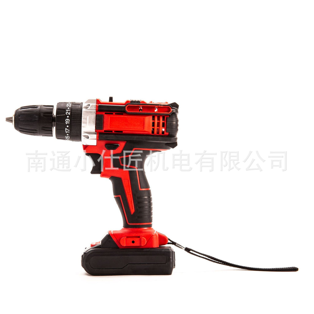 Dual-Speed Cordless Drill Brushless Cross-Border Model Brushless Impact Drill Dropshipping One Battery One Charger Plastic Case Drilling Tool