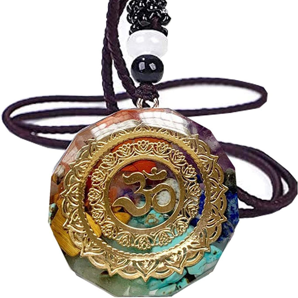 Men's Colorful Pendant Necklace Personalized Natural Crushed Stone Crystal Accessories Necklace Women's Colorful Crushed Stone Resin Necklace