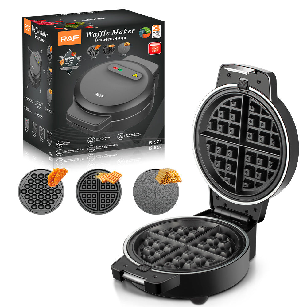 RAF European Standard Multifunctional 3-in-1 Waffle Maker Sandwich Egg Waffle Maker Household Multifunctional R574