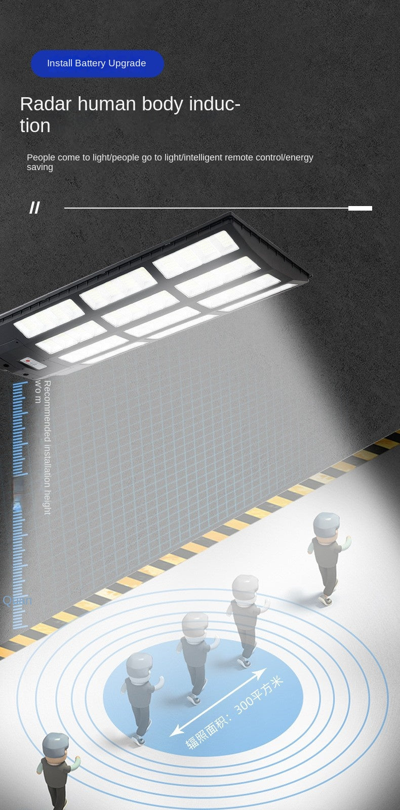 Integrated Solar Street Light Intelligent Sensor Outdoor Home Garden 1000W 2000W 3000W Solar Lamp