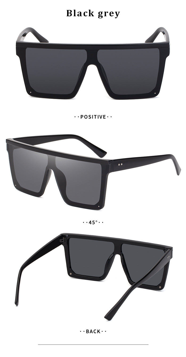 One-piece Lens Sunglasses for Men, High-end Fashion Sunglasses for Women, European and American Style Large Frame Square Glasses sunglasses