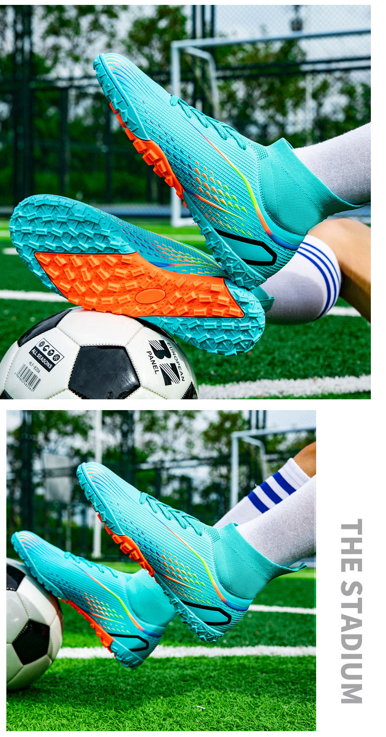 New football shoes for men and women AG Long Spike gold Competition Student Training Shoes Artificial Turf TF Wholesale of Broken Nails