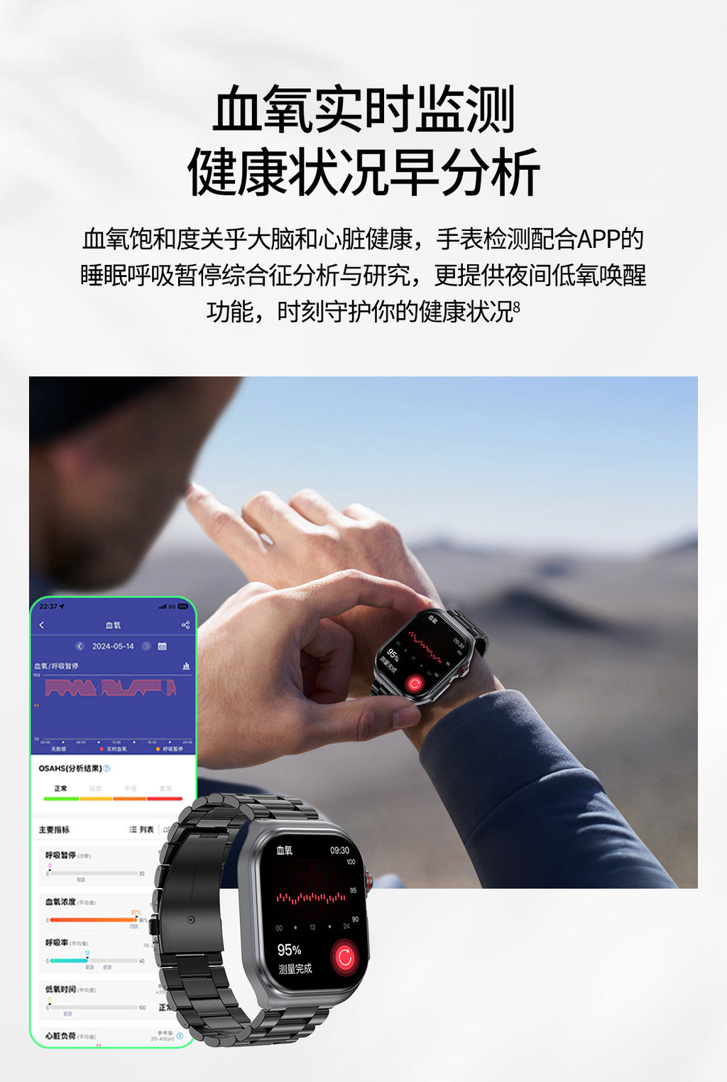 et585Smart Watch Blood Sugar Micro Physiotherapy Mood Fatigue Health Detection Bluetooth Call Smart Watch