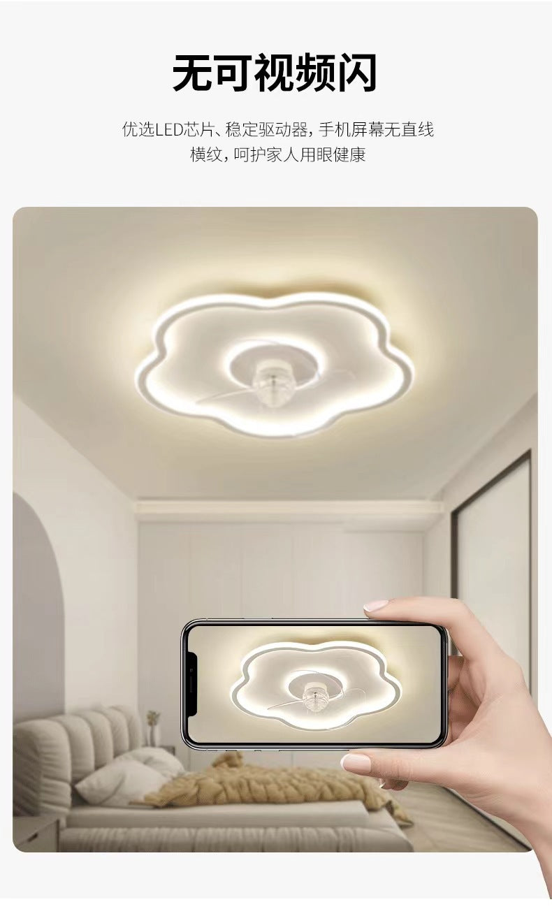 Bedroom fan light integrated modern minimalist2025New style ceiling fan light for children's room and dining room