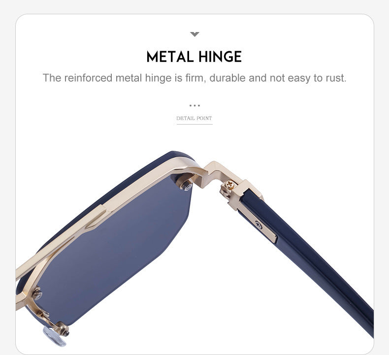 2025New style sunglasses with a high-end feel, European and American half-frame glasses, fashionable sunglasses for women with UV protection sunglasses