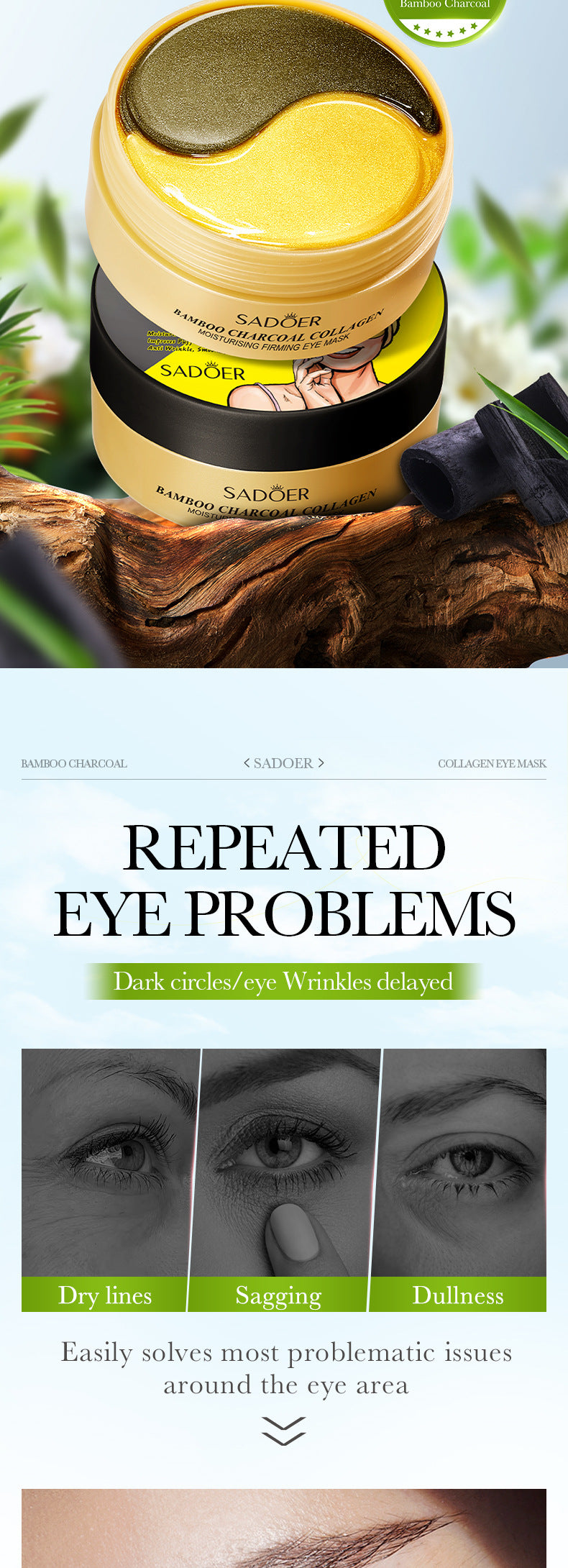 Full English Lavender Collagen Eye Mask80gSADOER Firming and Moisturizing Eye Mask Patch  Wholesale