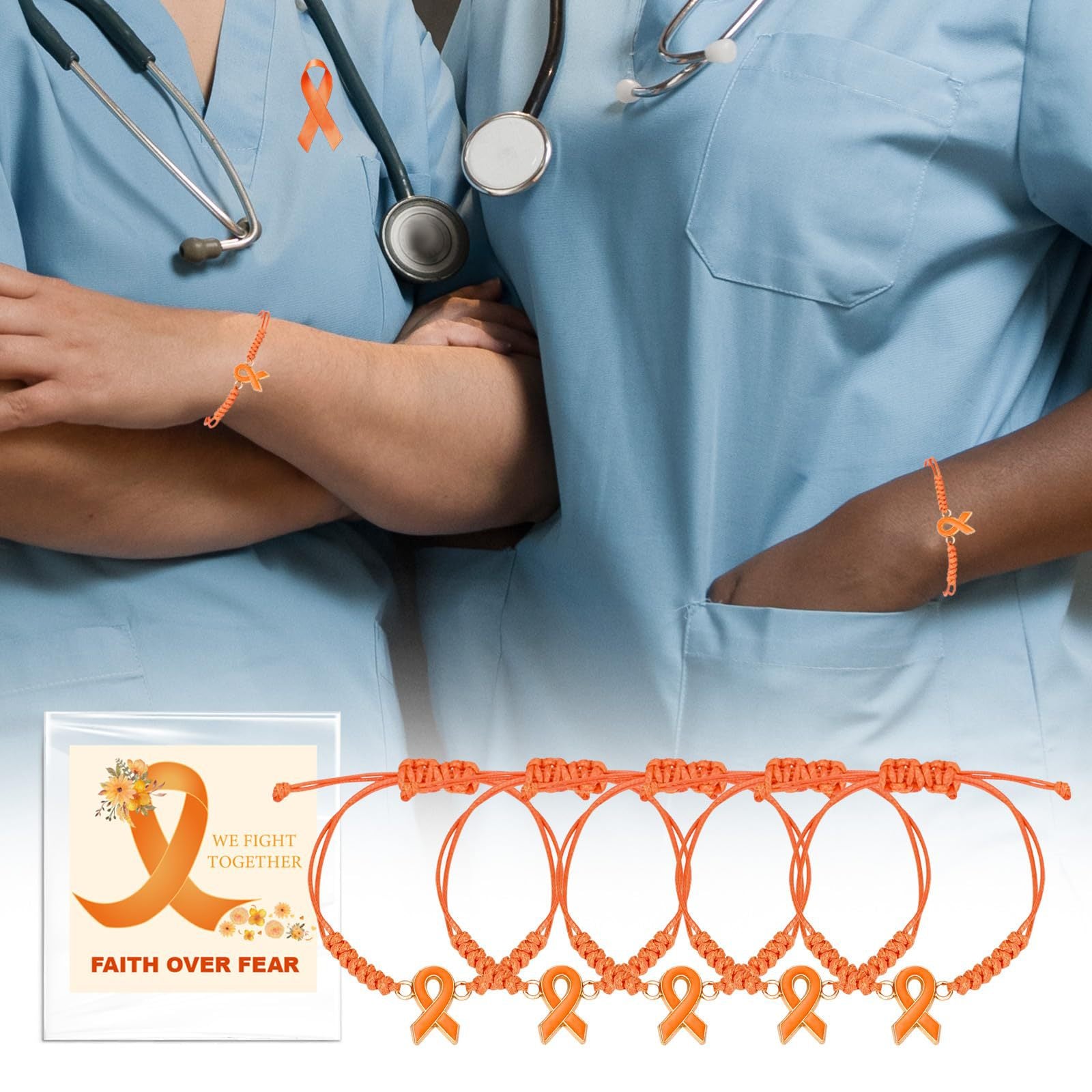 Diamond Knot Braided Bracelet Set Care Day Handmade Woven Ribbon Bracelet Women's Health Friendship Braided Bracelet