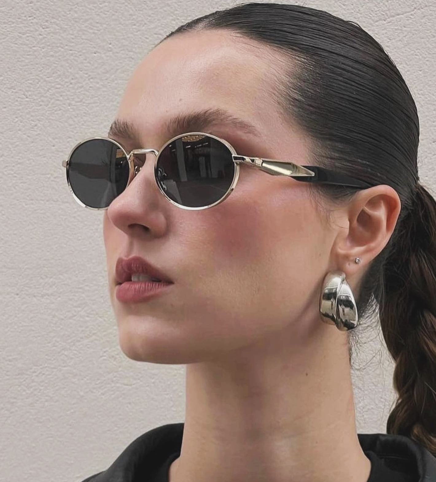 Oval Small Frame Sunglasses for Women, High-End Brand, European and American Style, Trendy UV Protection Sunglasses