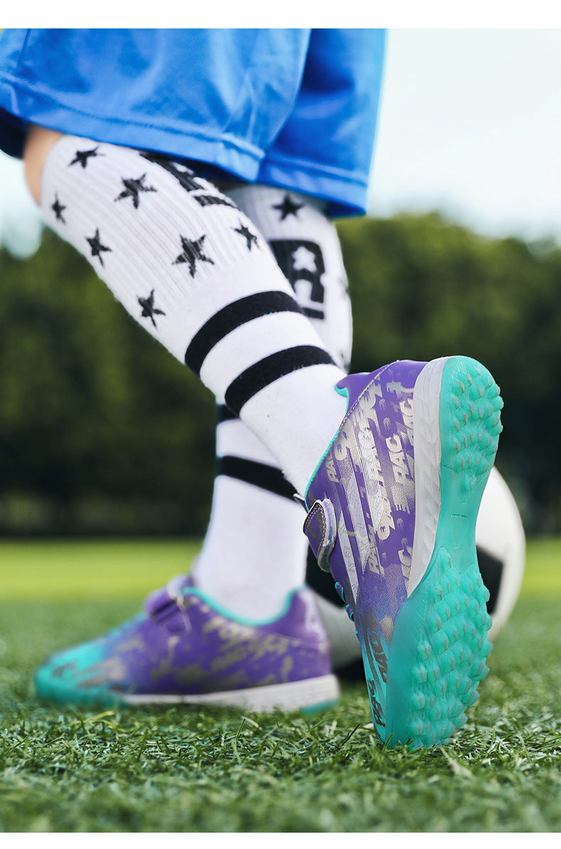 New Children's Magic Sticker Broken Nail Training Football Shoes Girls Boys Primary School Students Competition Training Sneakers