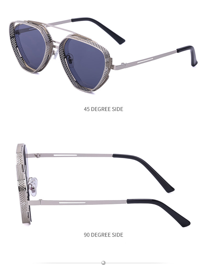 New Hollow Sunglasses for Men, European and American Retro Steampunk Irregular Sunglasses, Fashion Glasses sunglasses