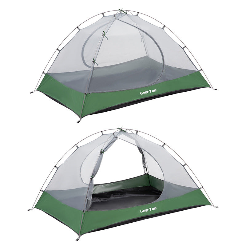 Camping Tent Double Layer Tent Sun Protection Outdoor Tent Rainproof Hiking Tent Canopy Two-in-One