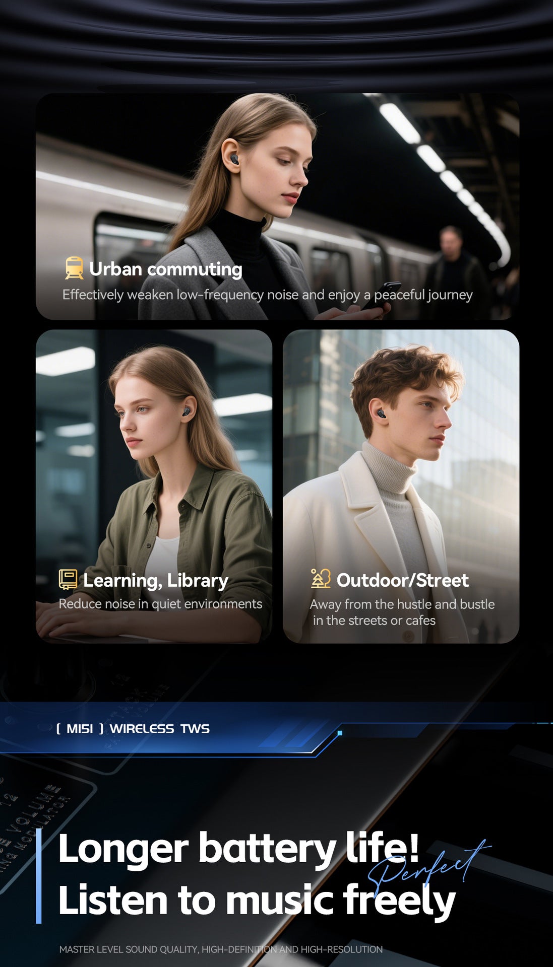 New M151Digital Display Headphones Ultra-Long Battery Life Mini In-Ear Comfortable Long-Wear Private Model Wireless Bluetooth Earphones