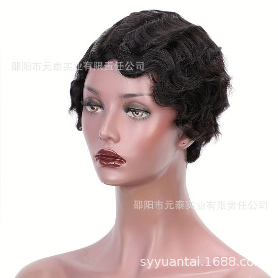 Human Hair Pixie Cut Wig Water Wave Elegant Wig Short Wigs