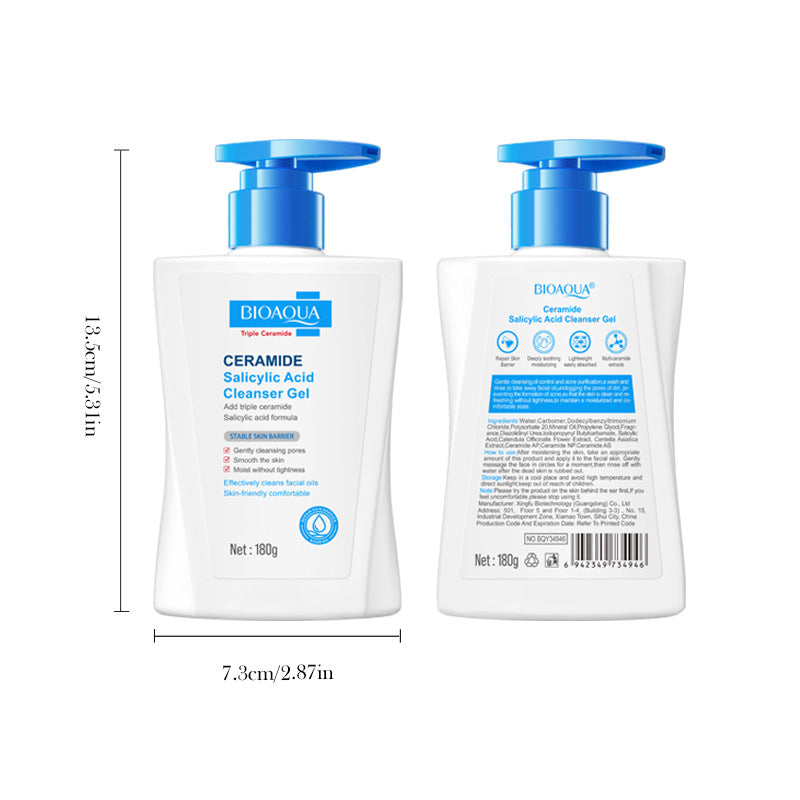BIOAOUA Ceramide Salicylic Acid Cleansing Gel Cleansing facial cleanser  foreign trade wholesale