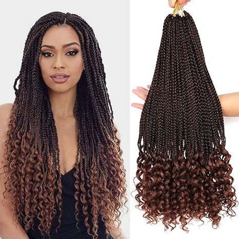 Cross-border European and American Wig Straight Top Loose Tail Three-strand Braid Crochet Hair GoddessBoxBraidshair Fluffy