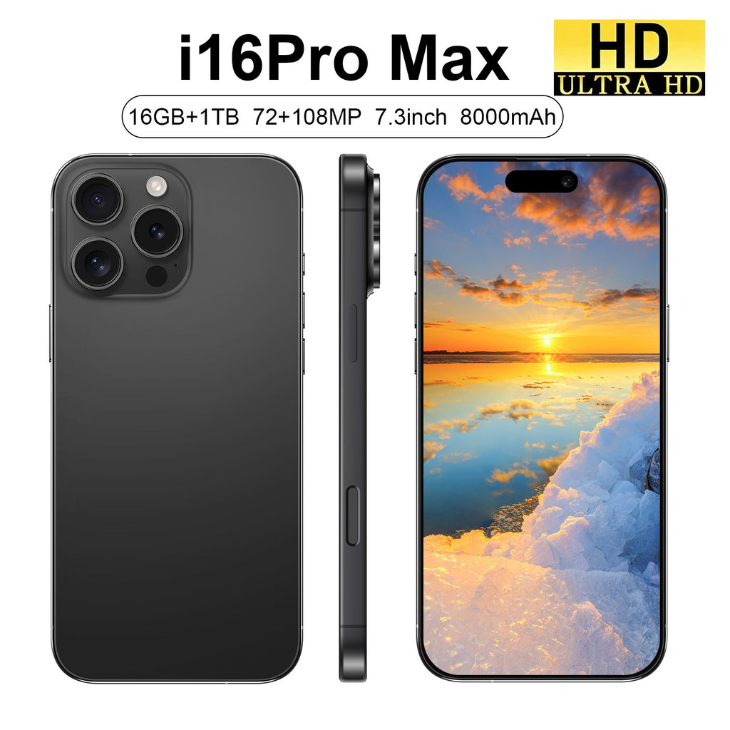 2025New i16Pro Max Android7.3inch smartphone16+1T Source Factory AliExpress Hot Sale
