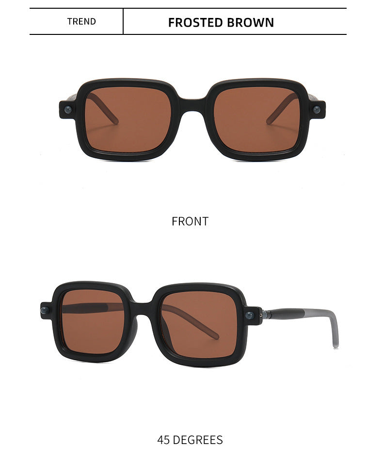 New Thick Frame Sunglasses for Men, European and American Style Square Frame Sunglasses, Retro Blue Light Blocking Sunglasses for Men, Wholesale