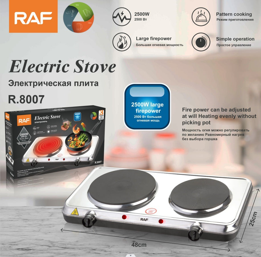 RAF Electric Stove Household Double Burner Electric Stove Temperature Adjustable Small Electric Stove Insulation Heating Electric Stove Wholesale