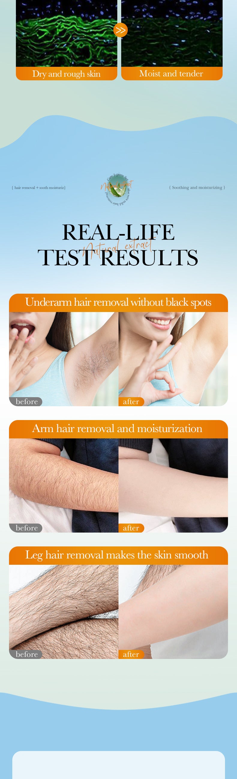 Aloe Vera Gentle Hair Removal Care2Set BIOAOUA Underarm Hair Removal Cream Cross-Border Wholesale