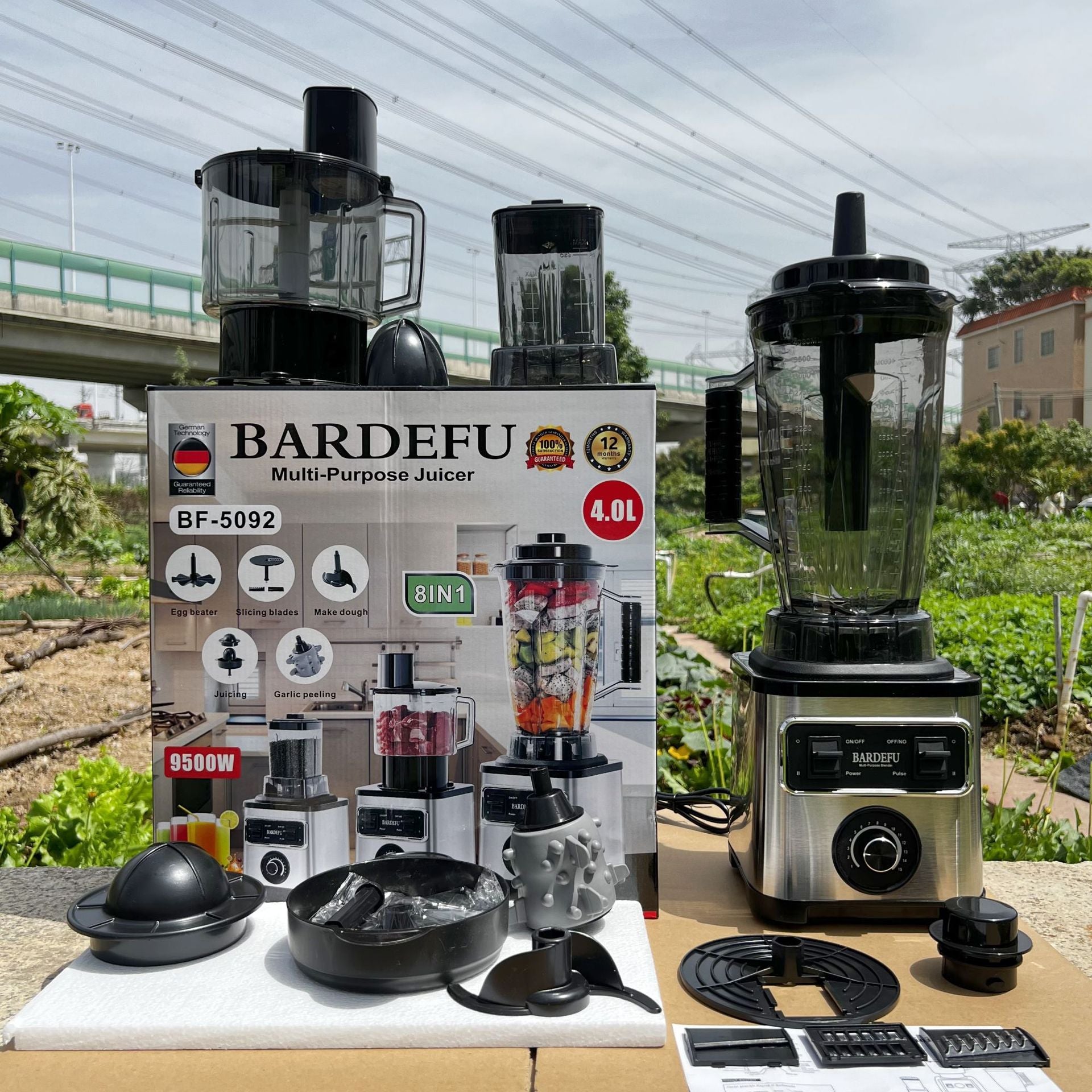 6in1blender Commercial Stainless Steel Blender Household Pure Copper Meat Grinder Ice Crusher Juicer Multi-Function