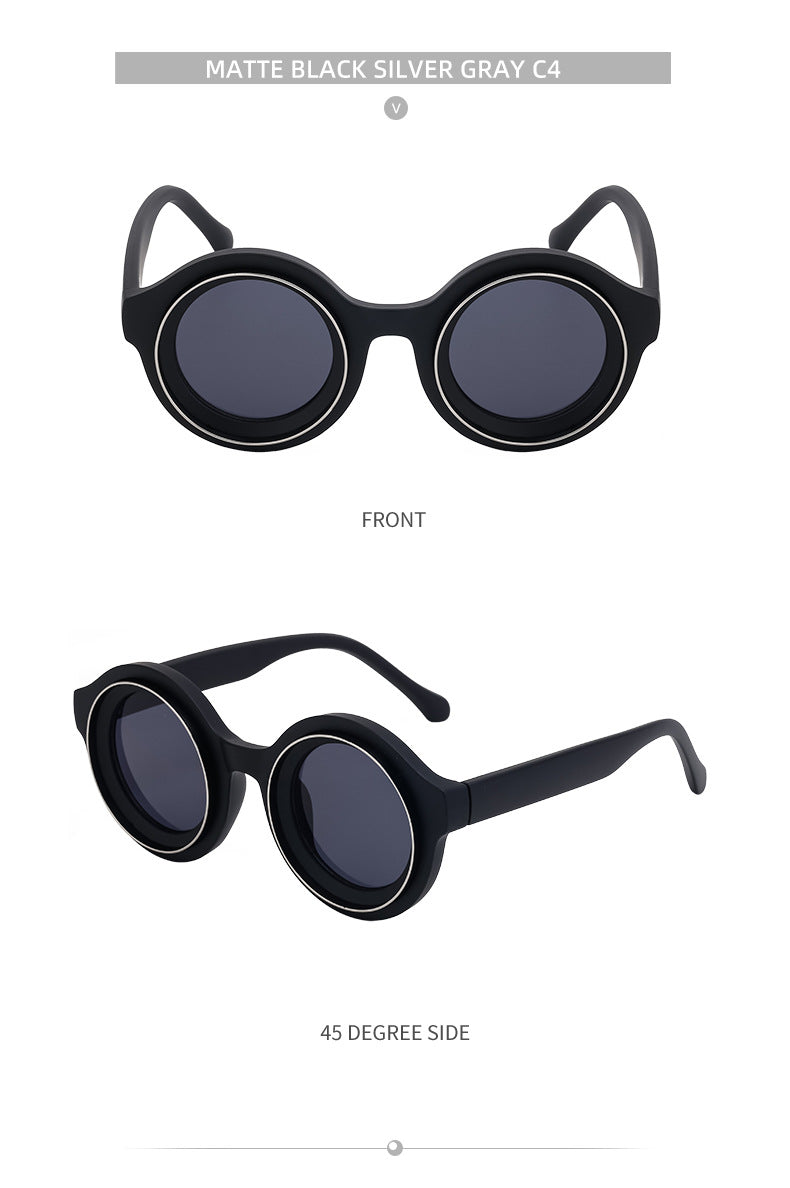 Sunglasses European and American Fashion Round Frame Sunglasses Men's High-end Sunglasses Men's Wholesale sunglasses