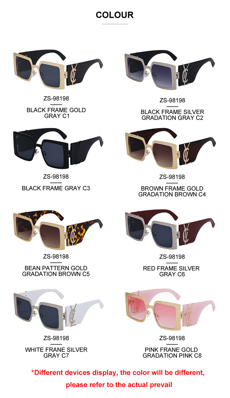 European and American Fashion Large Frame Sunglasses for Women, Sun Protection Outdoor Sunglasses, Wholesale Big Brand Glasses sunglasses