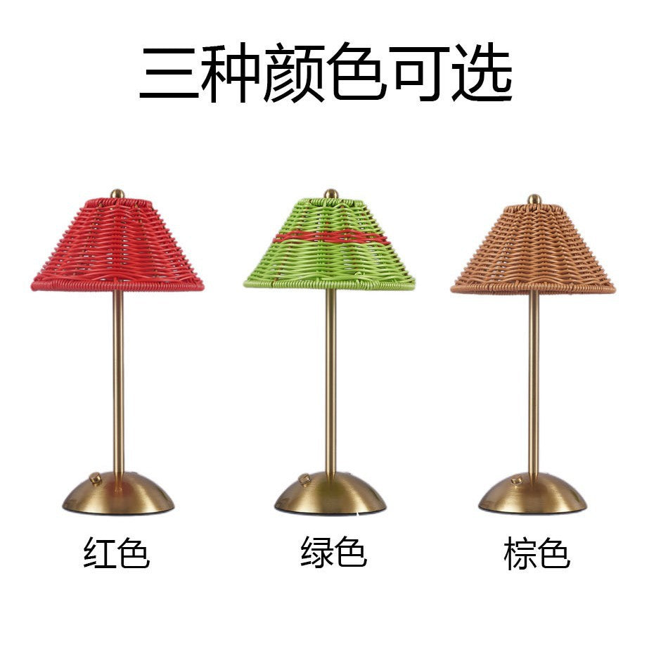 Bohemian Rattan Creative Table Lamp LED Rechargeable Table Lamp Decoration Home Decoration Night Light Ambient Light