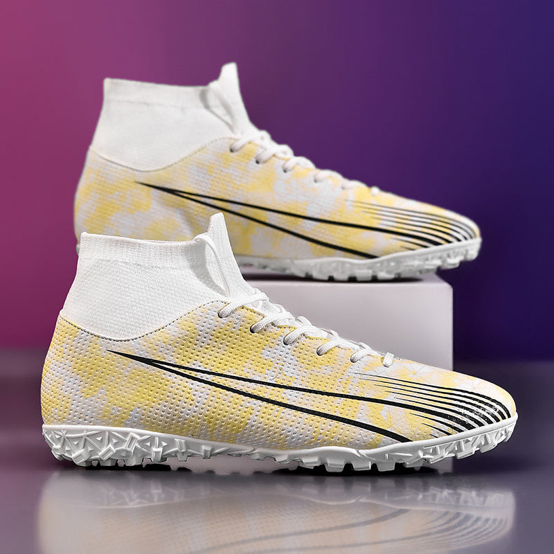 Football shoes high-top training shoes for teenagers, middle and primary school students AG Long Spike Broken Spike Rubber Spike Soccer Shoes