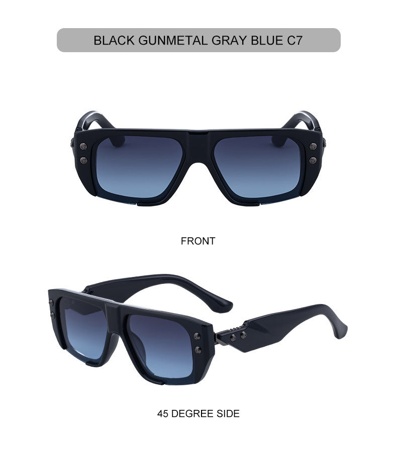 2025New Fashion Square Frame Sunglasses for Men, High-End Personality Outdoor Trend Driving Sun Protection Sunglasses for Men