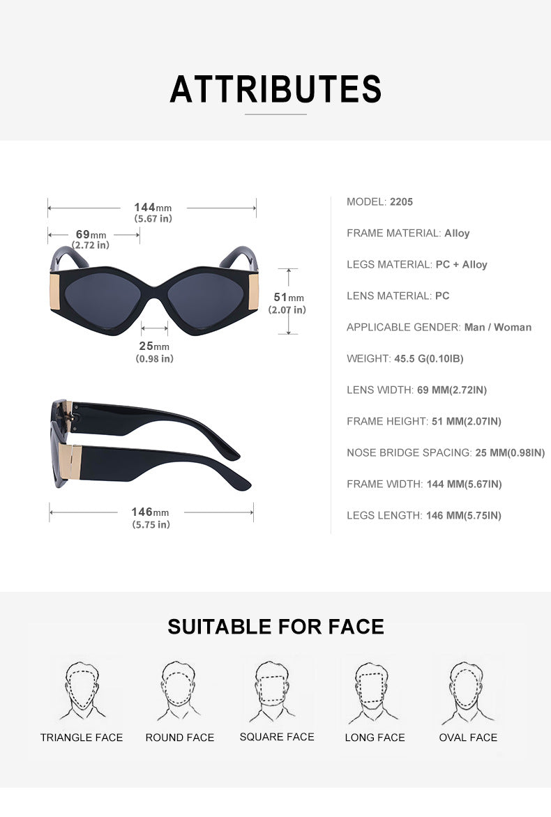 European and American style sunglasses for women trendy high-end feel ins Trendy Fashion Sunglasses for Women Wholesale sunglasses