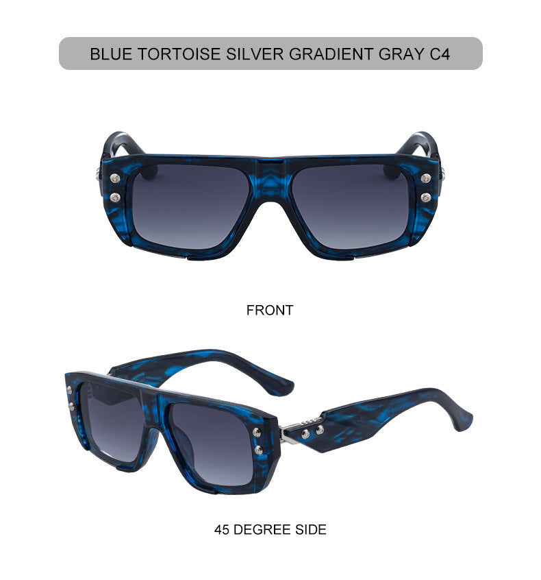 2025New Fashion Square Frame Sunglasses for Men, High-End Personality Outdoor Trend Driving Sun Protection Sunglasses for Men