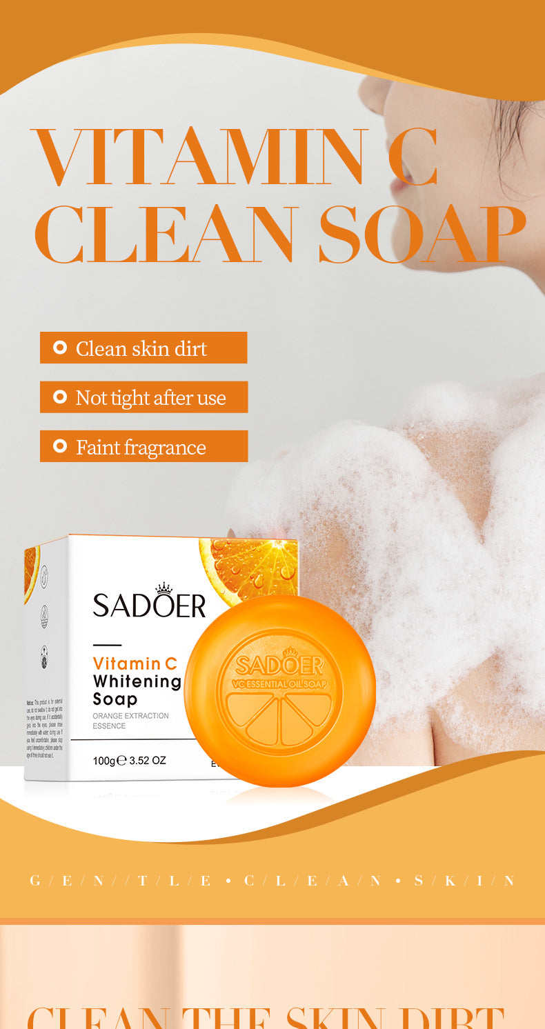 All English Vitamins C Soap SADOER Clean Bath Cleansing Essential Oil Handmade Soap  Foreign Trade Wholesale