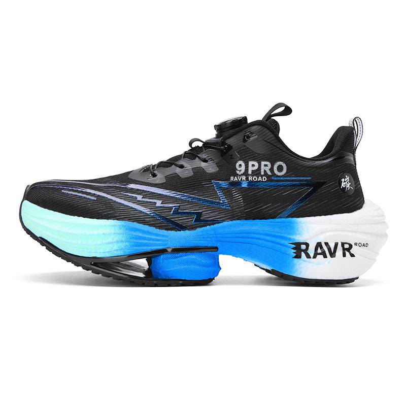 2025Autumn Winter Casual Fashion Double Mesh Knob Buckle Sneakers Super High Elastic Soft Sole Carbon Plate Anti-Slip Running Shoes