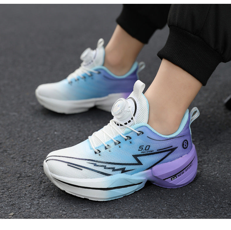 Children's Red Rabbit Sports Shoes Mesh Lightweight Breathable Student Physical Training Shoes Shock Absorption Anti-Slip Boys' Running Shoes