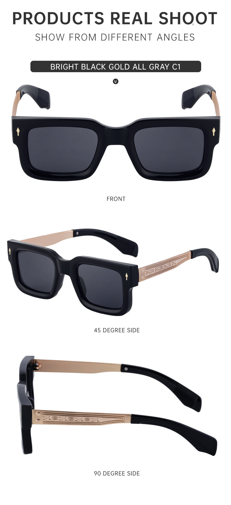 Retro Small Square Frame Men's Sunglasses Personality Street Style Sunglasses High-end Driving Glasses sunglasses