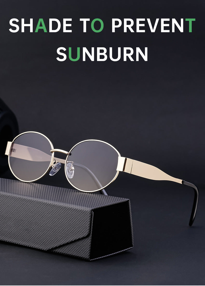 New European and American Fashion Oval Frame Sunglasses for Women High-end Sunglasses for Women Trendy Sunscreen Wholesale sunglass