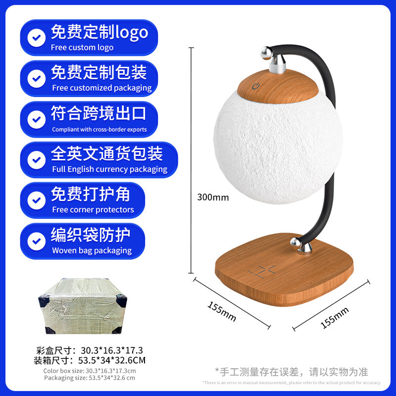 15w Wireless Charging Study Table Lamp Bedroom Bedside Sleep Eye Protection Night Light Outdoor Camping Atmosphere Light