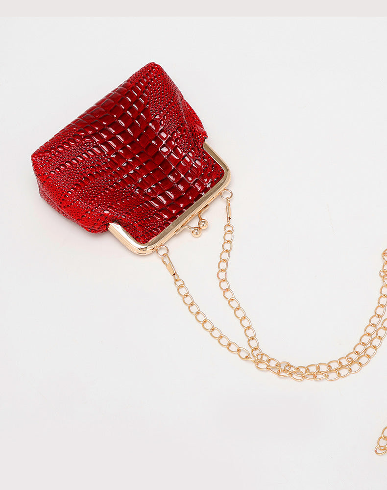 Chain Shoulder Crossbody Small Bag Socialite Party Bag2024New versatile large-capacity clip women's bag