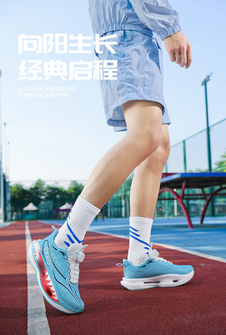 Autumn Winter New Double Mesh Thickened Knob Buckle Parent-Child Sports Shoes Real Explosive Carbon Plate Soft Sole Couple Running Shoes