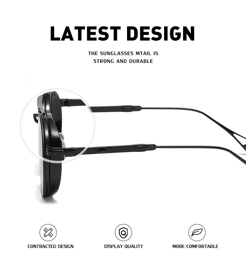 European and American Retro Oval Frame Sunglasses for Men, Side Wrap Small Frame Sunglasses for Women, Trendy Glasses Wholesale shades