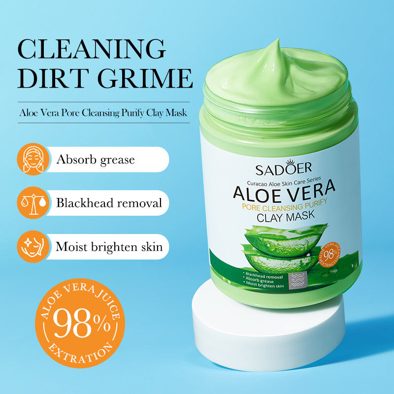 Aloe Vera Mud Mask100gSADOER Clean pores and refine skin gel mask cross-border wholesale
