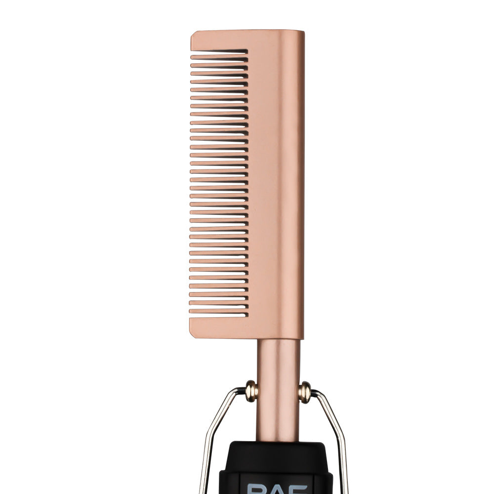 RAF EU Standard Electric Curling Brush Home Curling Iron Dry and Wet Dual-use Copper Comb Multi-functional Curling Straightening Brush