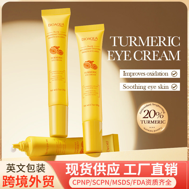 BIOAOUA Turmeric Antioxidant Soothing Eye Cream Brightening, moisturizing and moisturizing eye cream  foreign trade wholesale