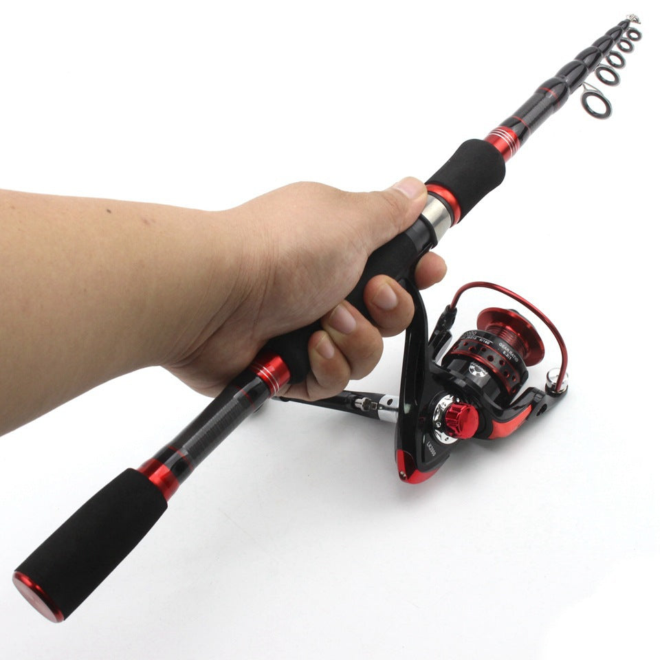 Wholesale Retractable Lure Rod Set Straight Handle Lure Spinning Reel Lure Bait Combination European and American Popular Fishing Gear