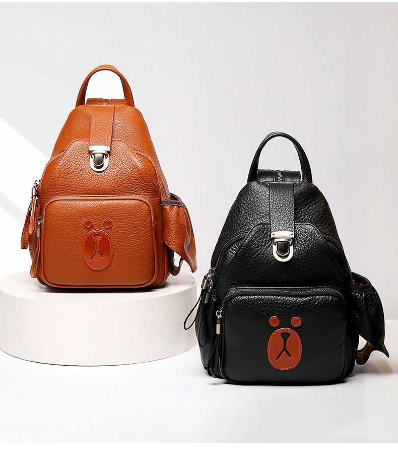 Women's Bag Summer New Trendy Fashion Playful Bear Backpack Retro Personality Simple Large Capacity Backpack