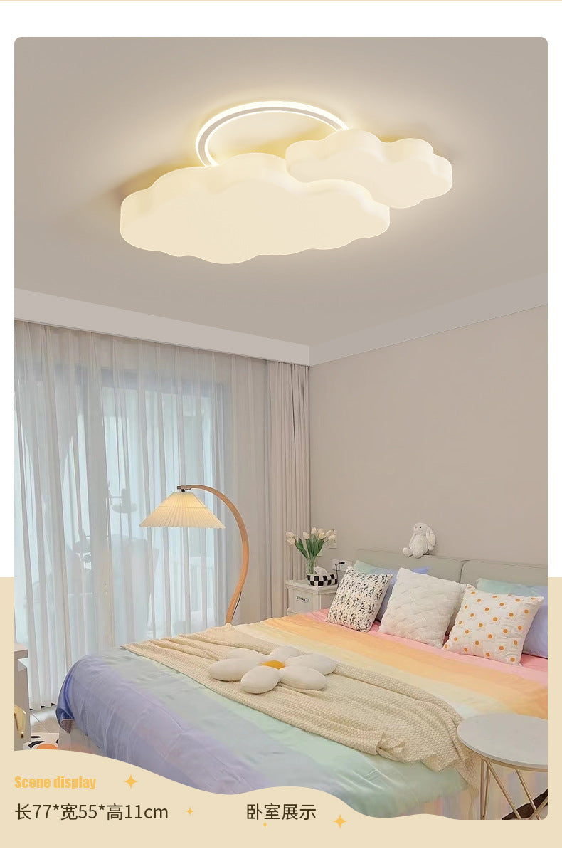 Full Spectrum Living Room Lamp Simple Modern Zhongshan Lighting Elegant Cream Style High-End Cloud Ceiling Lamp Set