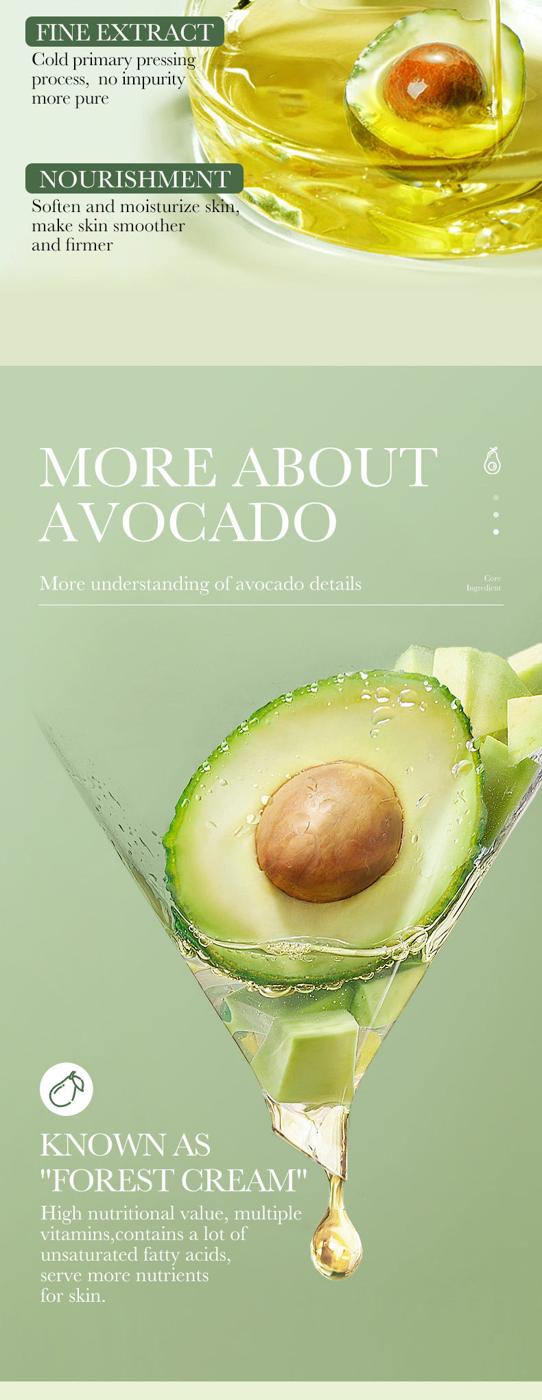 Full English Avocado Skincare Set SADOER Cleansing, moisturizing and moisturizing six-piece set  foreign trade wholesale