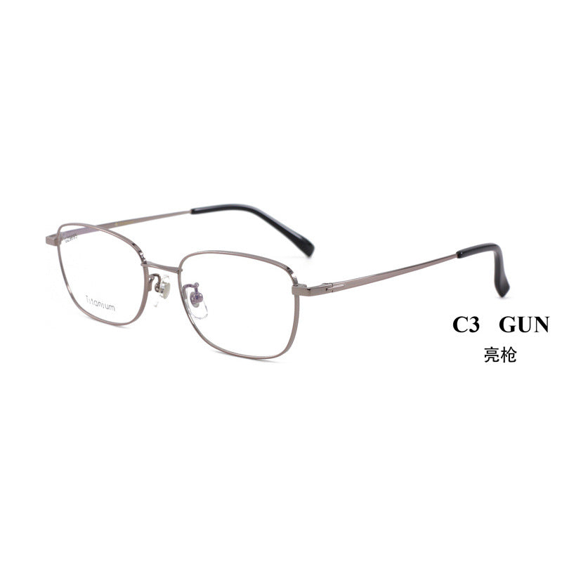 Business Half Titanium Glasses Frame Square Frame Men and Women Universal Glasses Frame Lightweight Metal Frame Light Luxury Sense